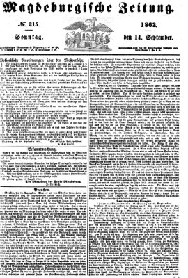 Magdeburgische Zeitung Sonntag 14. September 1862