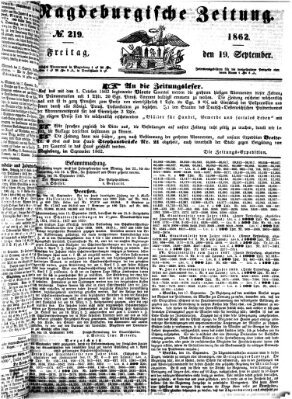 Magdeburgische Zeitung Freitag 19. September 1862