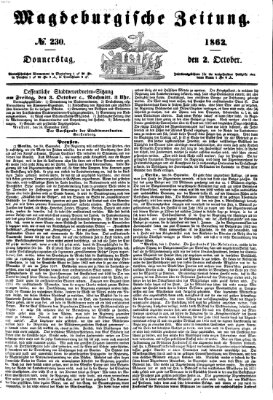 Magdeburgische Zeitung Donnerstag 2. Oktober 1862