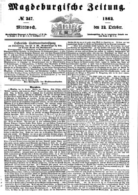 Magdeburgische Zeitung Mittwoch 22. Oktober 1862