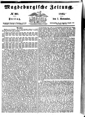 Magdeburgische Zeitung Freitag 7. November 1862