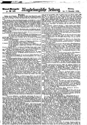 Magdeburgische Zeitung Montag 17. November 1862