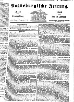 Magdeburgische Zeitung Donnerstag 15. Januar 1863