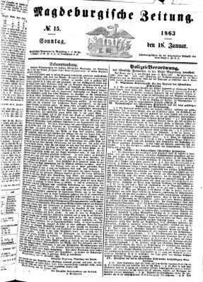 Magdeburgische Zeitung Sonntag 18. Januar 1863