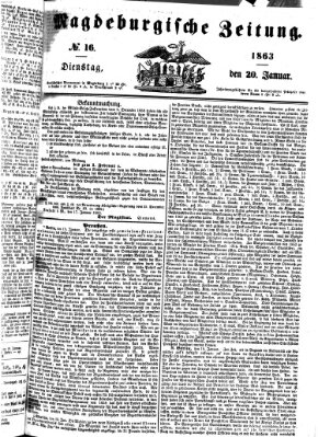 Magdeburgische Zeitung Dienstag 20. Januar 1863