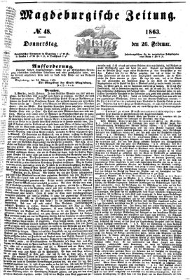 Magdeburgische Zeitung Donnerstag 26. Februar 1863