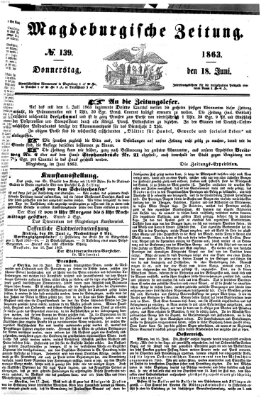 Magdeburgische Zeitung Donnerstag 18. Juni 1863