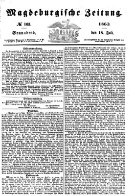 Magdeburgische Zeitung Samstag 18. Juli 1863