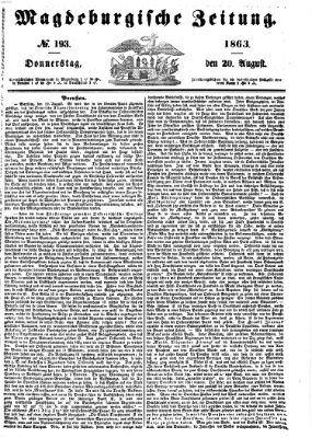 Magdeburgische Zeitung Donnerstag 20. August 1863