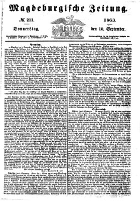 Magdeburgische Zeitung Donnerstag 10. September 1863