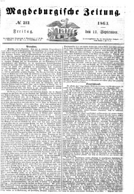 Magdeburgische Zeitung Freitag 11. September 1863