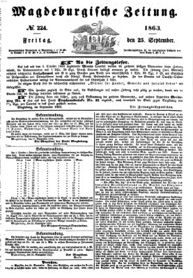 Magdeburgische Zeitung Freitag 25. September 1863