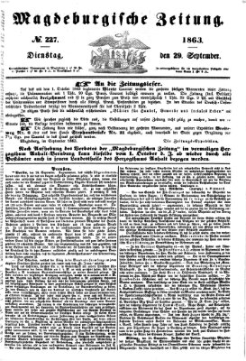 Magdeburgische Zeitung Dienstag 29. September 1863