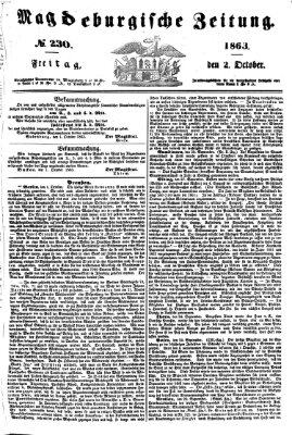 Magdeburgische Zeitung Freitag 2. Oktober 1863