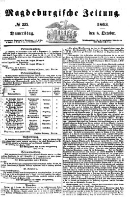 Magdeburgische Zeitung Donnerstag 8. Oktober 1863