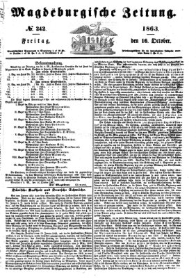 Magdeburgische Zeitung Freitag 16. Oktober 1863