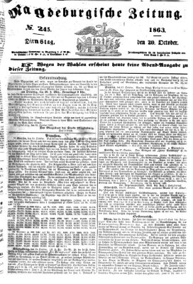 Magdeburgische Zeitung Dienstag 20. Oktober 1863