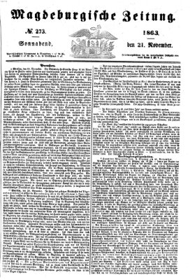 Magdeburgische Zeitung Samstag 21. November 1863