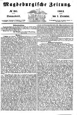 Magdeburgische Zeitung Samstag 5. Dezember 1863