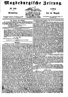 Magdeburgische Zeitung Sonntag 14. August 1864