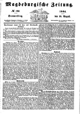 Magdeburgische Zeitung Donnerstag 18. August 1864