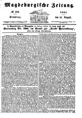 Magdeburgische Zeitung Sonntag 21. August 1864