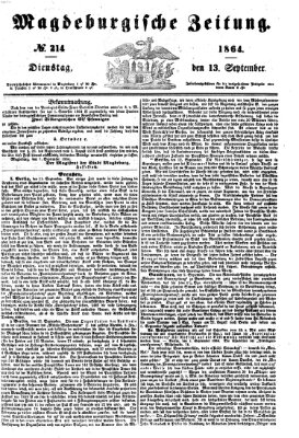 Magdeburgische Zeitung Dienstag 13. September 1864