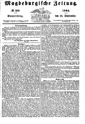 Magdeburgische Zeitung Donnerstag 15. September 1864