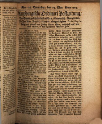 Augsburgische Ordinari Postzeitung von Staats-, gelehrten, historisch- u. ökonomischen Neuigkeiten (Augsburger Postzeitung) Donnerstag 29. Mai 1794