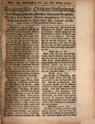 Augsburgische Ordinari Postzeitung von Staats-, gelehrten, historisch- u. ökonomischen Neuigkeiten (Augsburger Postzeitung) Donnerstag 31. Juli 1794