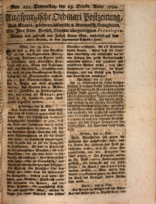 Augsburgische Ordinari Postzeitung von Staats-, gelehrten, historisch- u. ökonomischen Neuigkeiten (Augsburger Postzeitung) Donnerstag 23. Oktober 1794