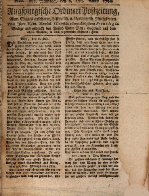 Augsburgische Ordinari Postzeitung von Staats-, gelehrten, historisch- u. ökonomischen Neuigkeiten (Augsburger Postzeitung) Samstag 6. Dezember 1794