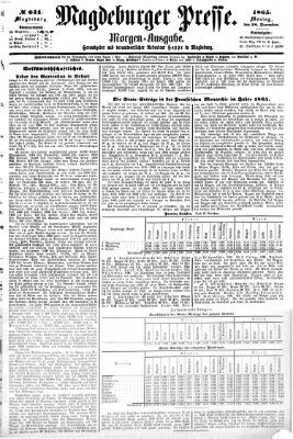 Magdeburger Presse. Morgen-Ausgabe (Magdeburger Presse) Montag 18. Dezember 1865