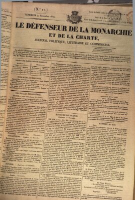 Le défenseur de la monarchie et de la charte Freitag 20. November 1829