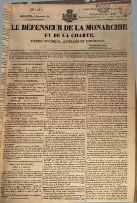 Le défenseur de la monarchie et de la charte Mittwoch 25. November 1829