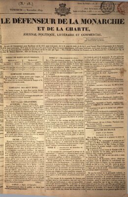 Le défenseur de la monarchie et de la charte Freitag 27. November 1829