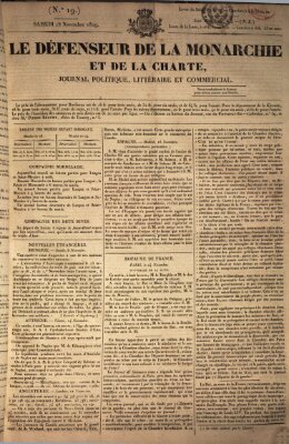 Le défenseur de la monarchie et de la charte Samstag 28. November 1829