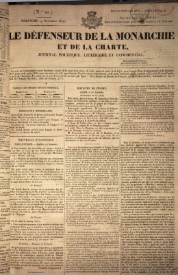 Le défenseur de la monarchie et de la charte Sonntag 29. November 1829