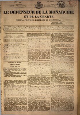 Le défenseur de la monarchie et de la charte Dienstag 1. Dezember 1829