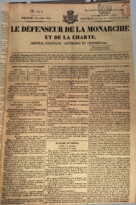 Le défenseur de la monarchie et de la charte Sonntag 6. Dezember 1829