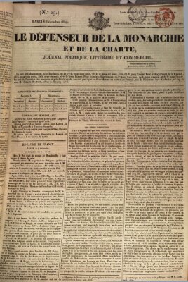 Le défenseur de la monarchie et de la charte Dienstag 8. Dezember 1829