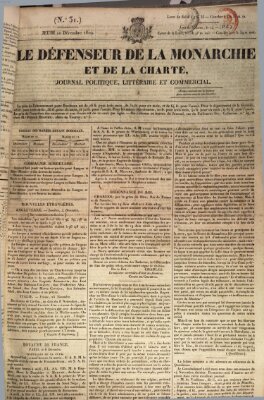 Le défenseur de la monarchie et de la charte Donnerstag 10. Dezember 1829