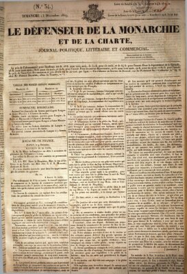 Le défenseur de la monarchie et de la charte Sonntag 13. Dezember 1829