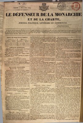 Le défenseur de la monarchie et de la charte Dienstag 22. Dezember 1829