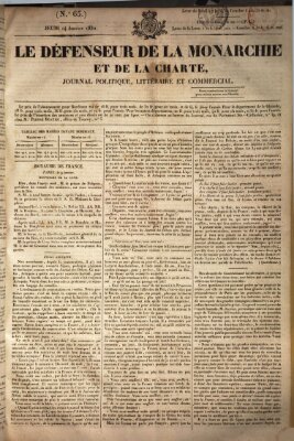 Le défenseur de la monarchie et de la charte Donnerstag 14. Januar 1830