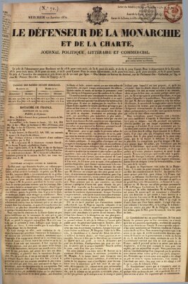 Le défenseur de la monarchie et de la charte Mittwoch 20. Januar 1830