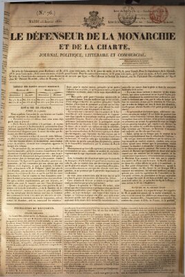 Le défenseur de la monarchie et de la charte Dienstag 26. Januar 1830