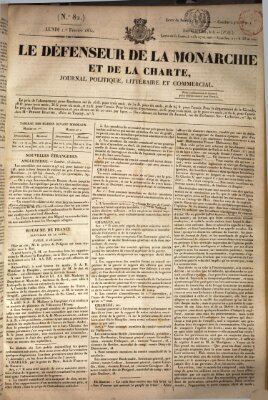 Le défenseur de la monarchie et de la charte Montag 1. Februar 1830