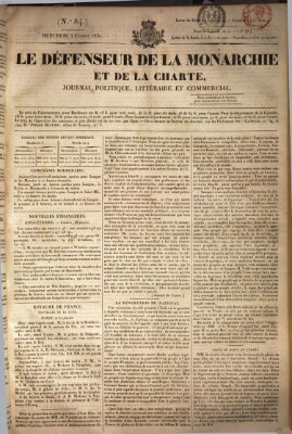 Le défenseur de la monarchie et de la charte Mittwoch 3. Februar 1830