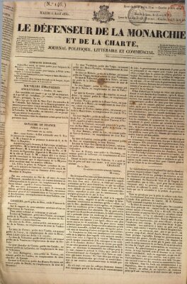 Le défenseur de la monarchie et de la charte Dienstag 6. April 1830